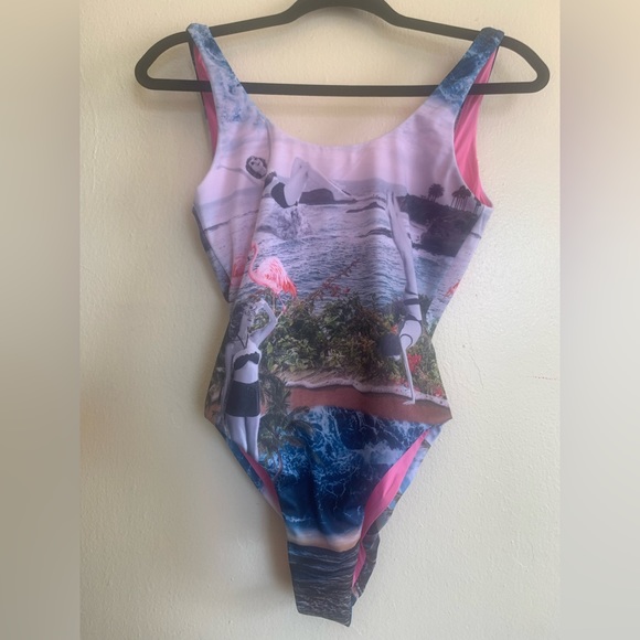 COPY - 2Pc-TEREZ OCEAN COLLAGE SWIM TOP & SWIM SUIT- -Size Small - Picture 3 of 6